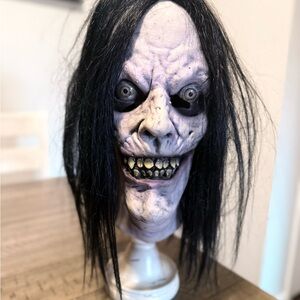 Spooky Black Hair Halloween Mask